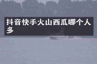 抖音快手火山西瓜哪个人多