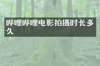 哔哩哔哩电影拍摄时长多久