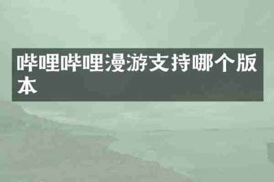 哔哩哔哩漫游支持哪个版本