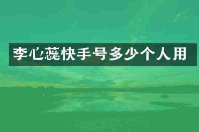 李心蕊快手号多少个人用