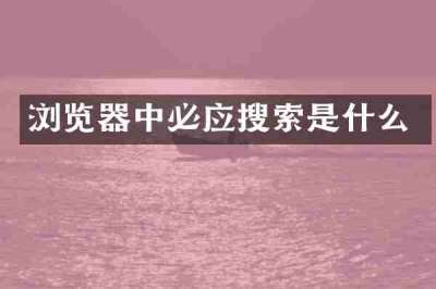 浏览器中必应搜索是什么