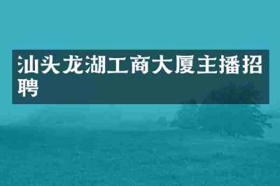 汕头龙湖工商大厦主播招聘