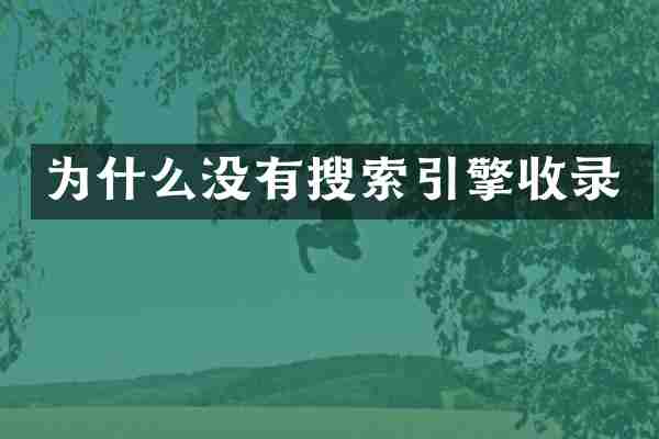 为什么没有搜索引擎收录