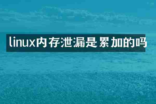 linux内存泄漏是累加的吗