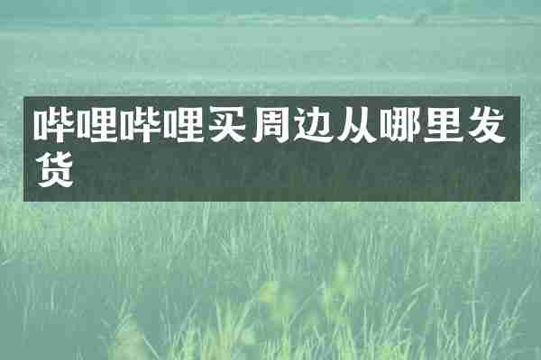 哔哩哔哩买周边从哪里发货