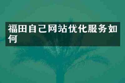 福田自己网站优化服务如何