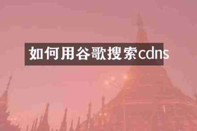如何用谷歌搜索cdns