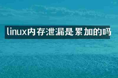 linux内存泄漏是累加的吗