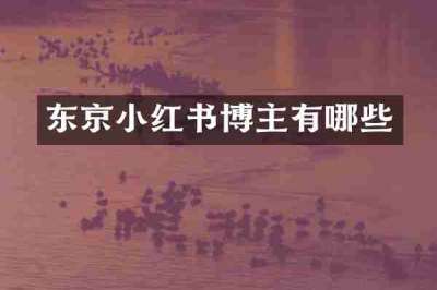 东京小红书博主有哪些