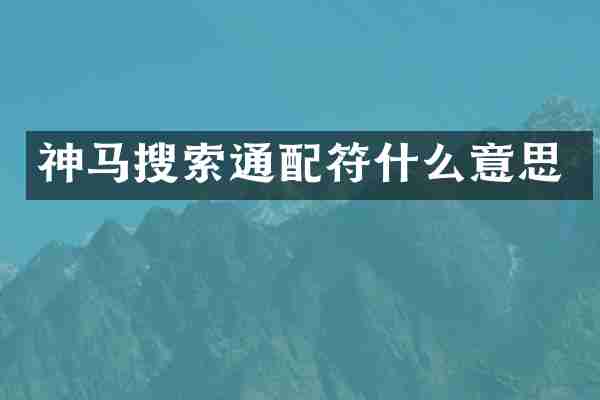 神马搜索通配符什么意思