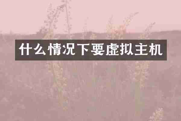 什么情况下要虚拟主机