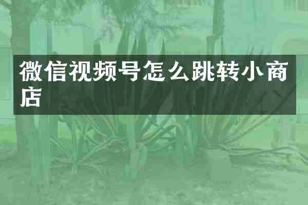 微信视频号怎么跳转小商店