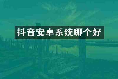 抖音安卓系统哪个好