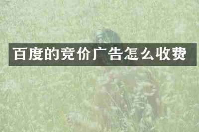 百度的竞价广告怎么收费