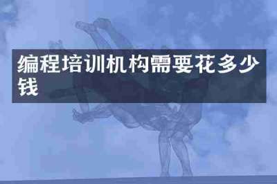 编程培训机构需要花多少钱