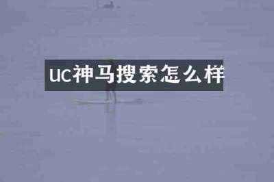 uc神马搜索怎么样