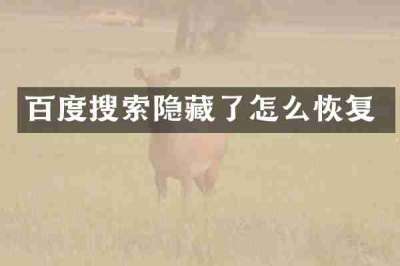 百度搜索隐藏了怎么恢复