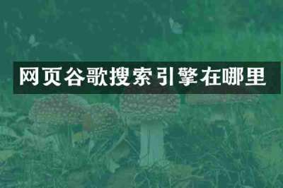 网页谷歌搜索引擎在哪里