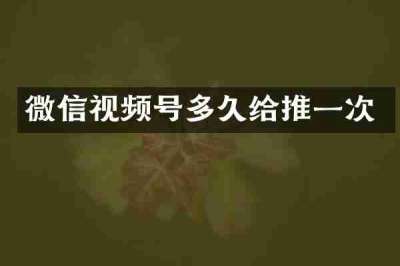 微信视频号多久给推一次