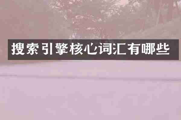 搜索引擎核心词汇有哪些