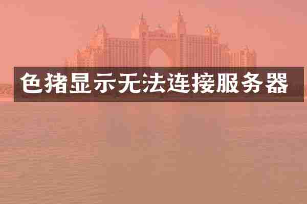 色猪显示无法连接服务器