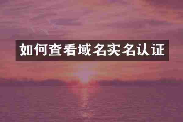 如何查看域名实名认证