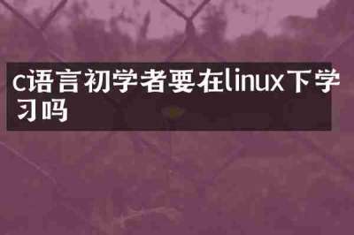 c语言初学者要在linux下学习吗