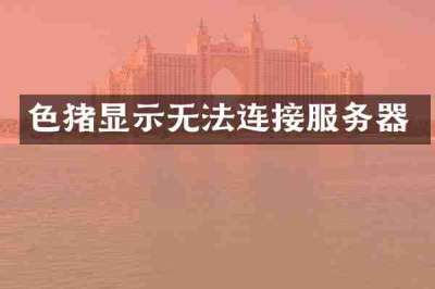 色猪显示无法连接服务器