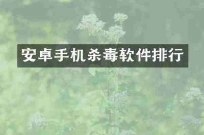安卓手机杀毒软件排行