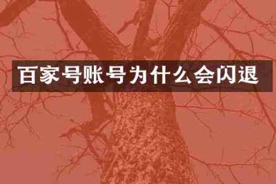 百家号账号为什么会闪退