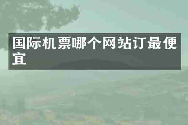 国际机票哪个网站订