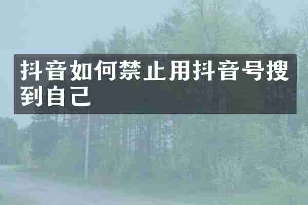 抖音如何禁止用抖音号搜到自己