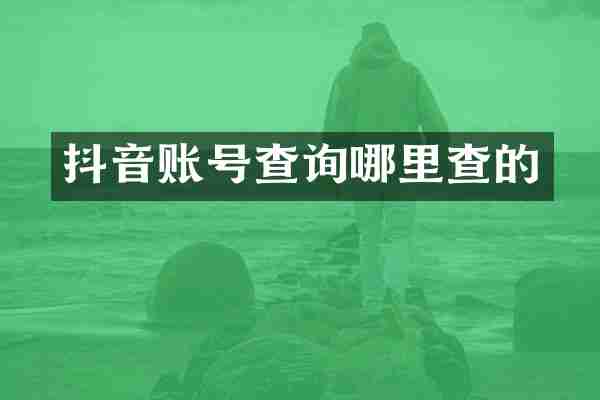 抖音账号查询哪里查的