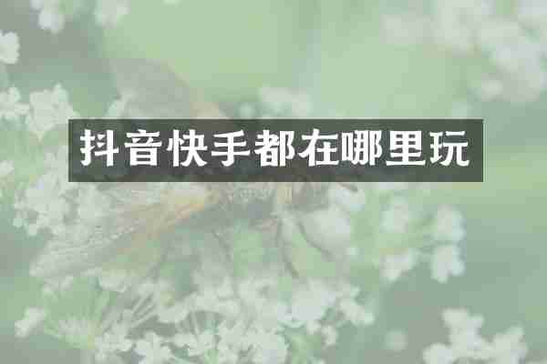 抖音快手都在哪里玩