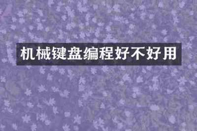 机械键盘编程好不好用
