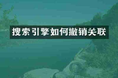搜索引擎如何撤销关联