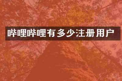 哔哩哔哩有多少注册用户