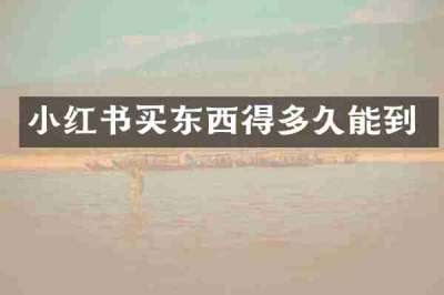 小红书买东西得多久能到