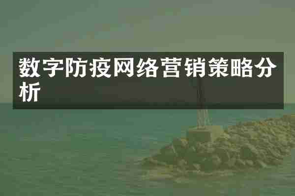 数字防疫网络营销策略分析