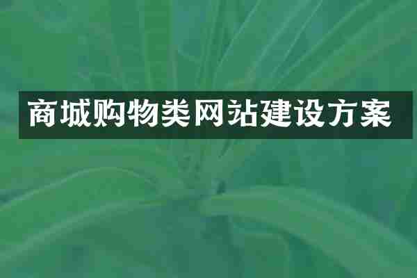 商城购物类网站建设方案