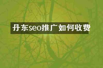 丹东seo推广如何收费