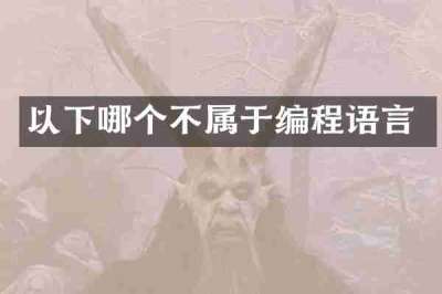 以下哪个不属于编程语言