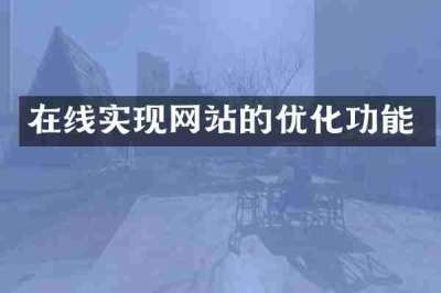 在线实现网站的优化功能