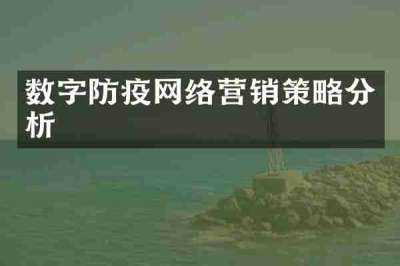 数字防疫网络营销策略分析