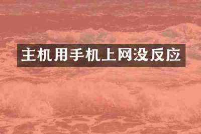 主机用手机上网没反应