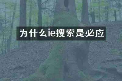 为什么ie搜索是必应