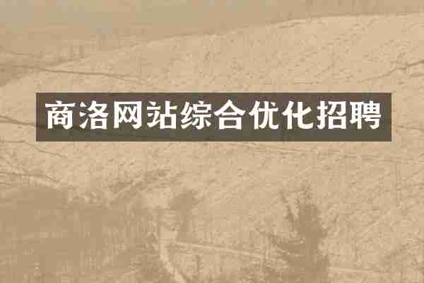 商洛网站综合优化招聘