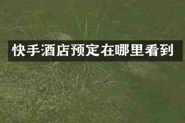 快手酒店预定在哪里看到