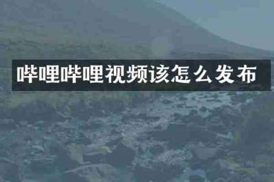 哔哩哔哩视频该怎么发布