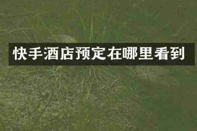 快手酒店预定在哪里看到